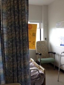 The "curtain notice." Note it's facing away from any potential caregivers!