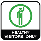 healthy visitors only symbol