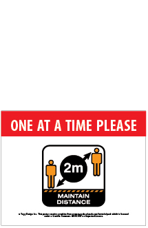covid one at a time signage